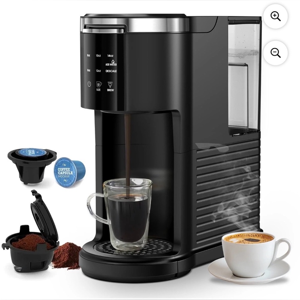 1200W Single Serve Coffee Maker for K-Cup Pod and Ground Coffee Compatibility
